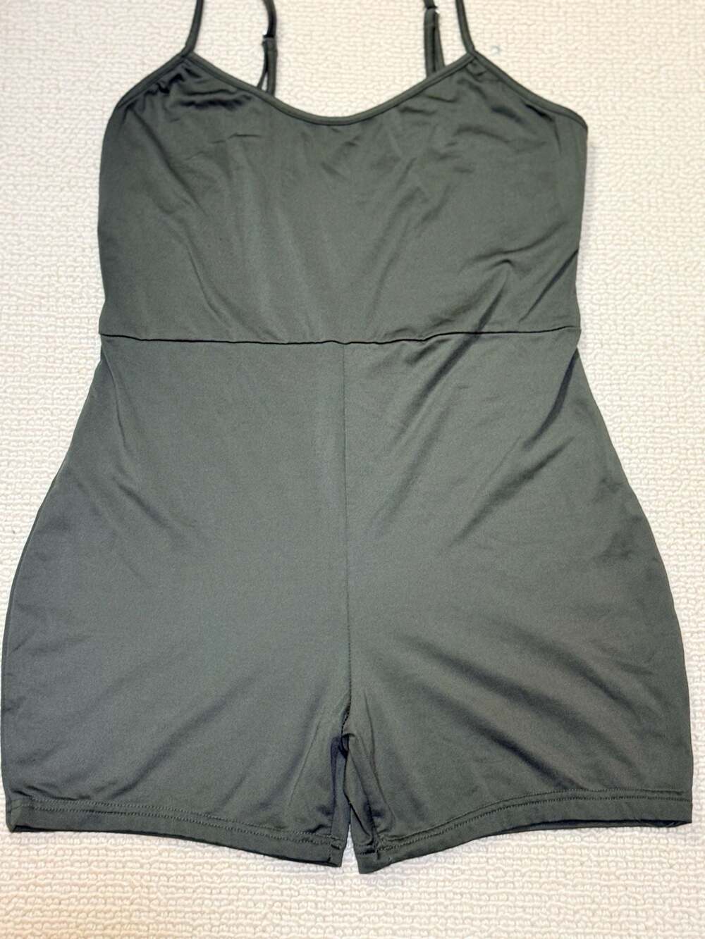 Green Spaghetti Strap Romper Activewear Workout Jumpsuit Size L
